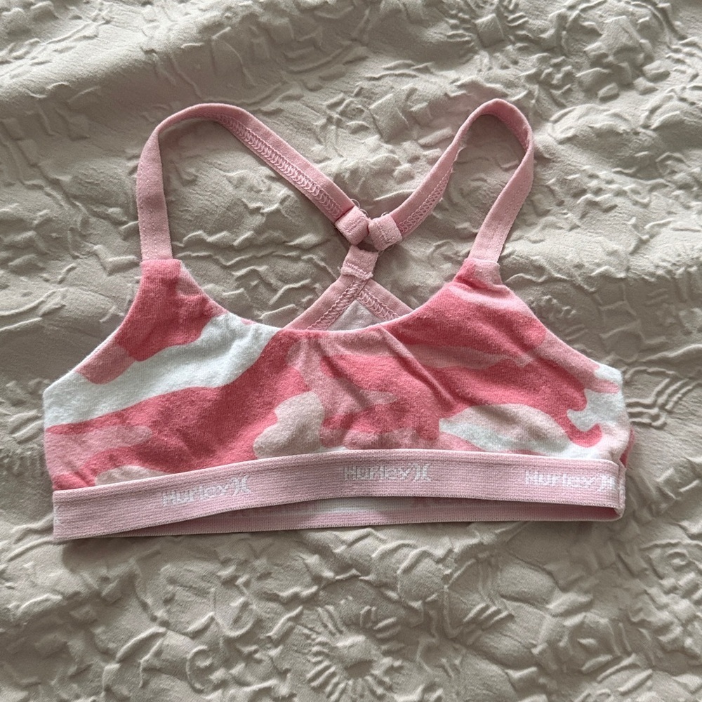 Hurley Bralette for Girls 4T Pink and White Top Duo for girl 4T 2 pack - Picture 5 of 6